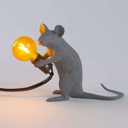 LÁMPARA MOUSE GRAY YELLOW BULB