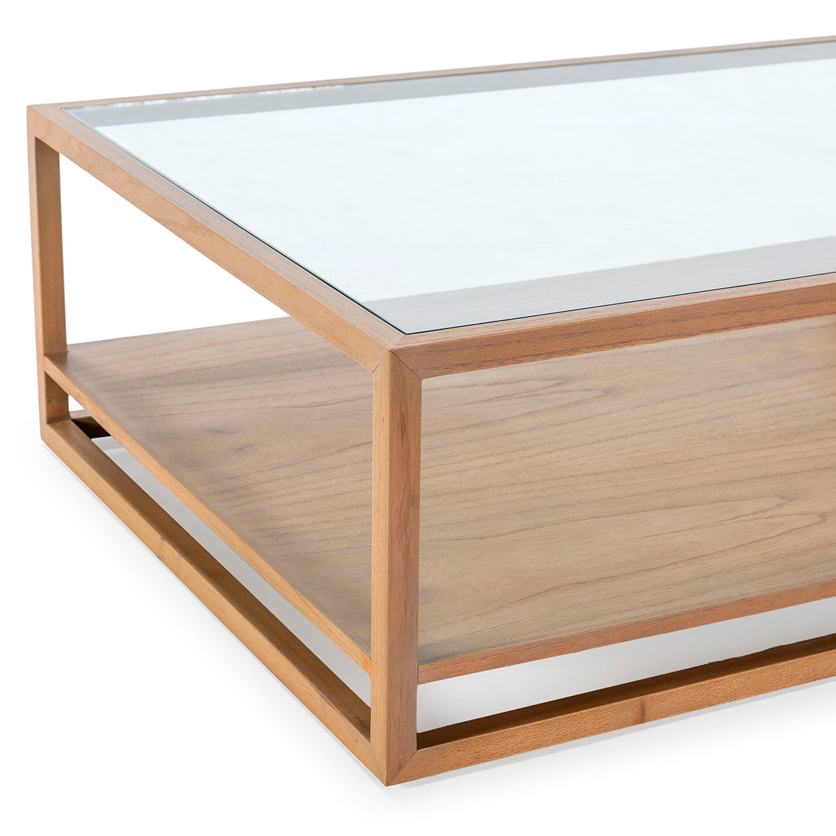 MESA DE CENTRO RECTANGULAR MADERA CEDRO/CRISTAL