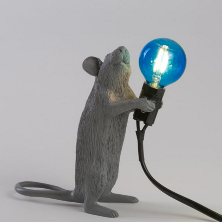 LÁMPARA MOUSE GRAY BLUE BULB