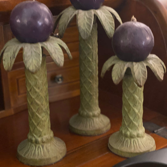 SET DE 3 CANDELABROS PALMERA